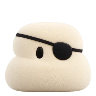 cream with an eyepatch