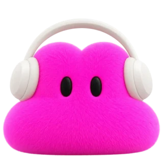hot pink with headphones
